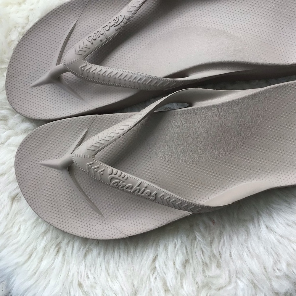 Archie’s Mens/Womens Unisex Neutral Beige Comfort Flip Flops - Picture 3 of 6